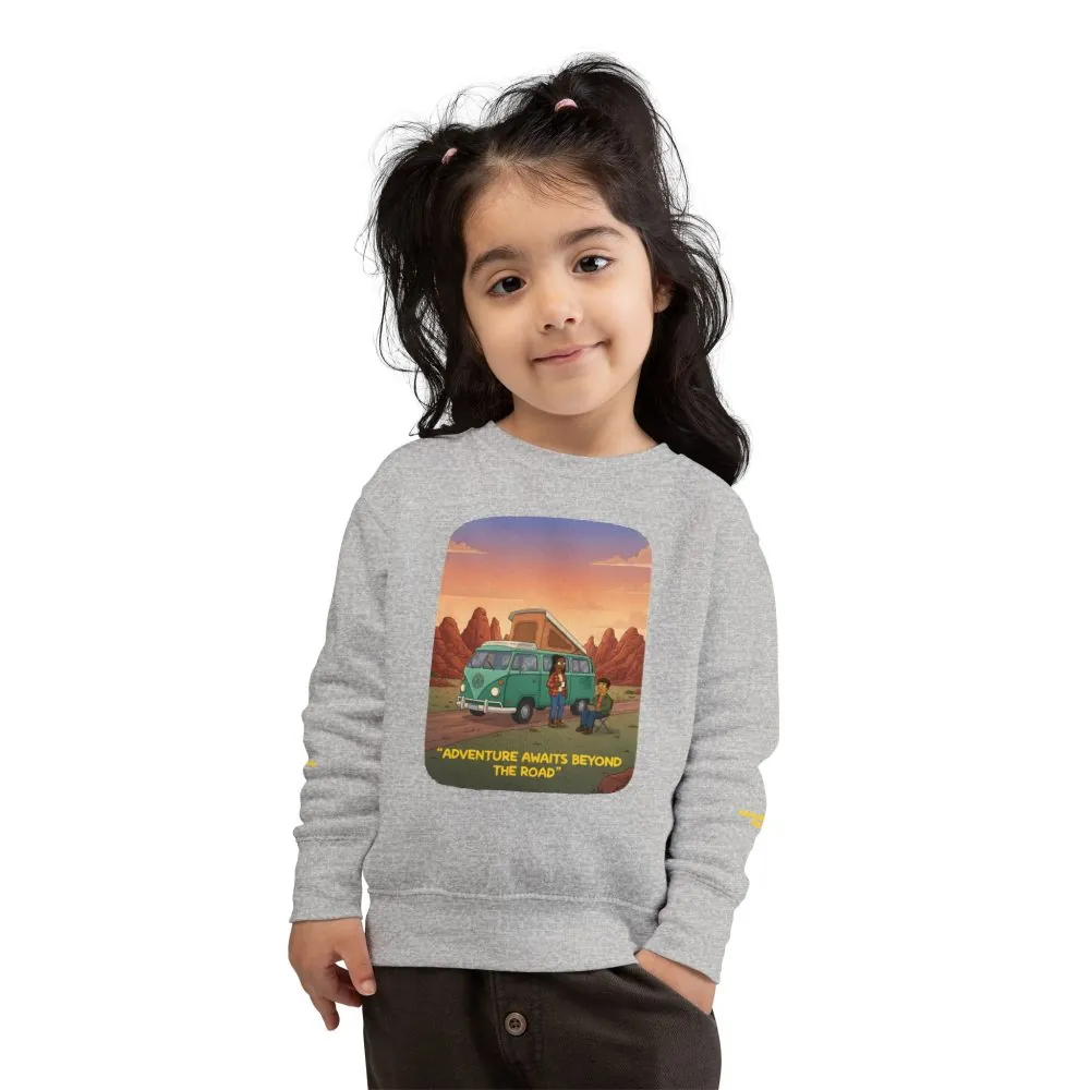 Toddler Sweatshirt - "Adventure Awaits Beyond The Road" (Design Sitcom-Line)