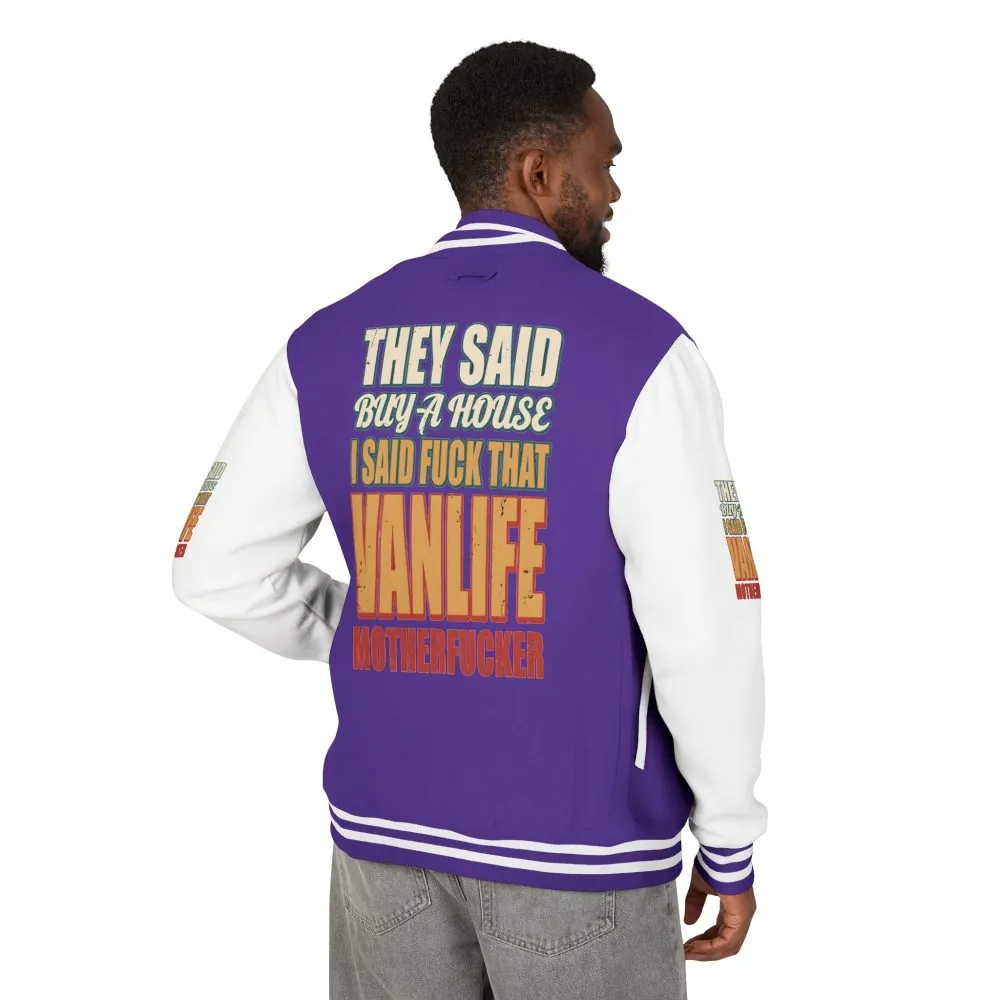17387378475509453603_2048.jpeg Unisex Heavyweight Letterman Jacket — "They Said Buy A House" Design F**K-Line