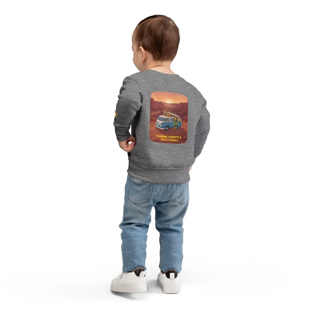 Toddler Sweatshirt - "Chasing Sunsets And Dusty Trails" (Design Sitcom-Line)