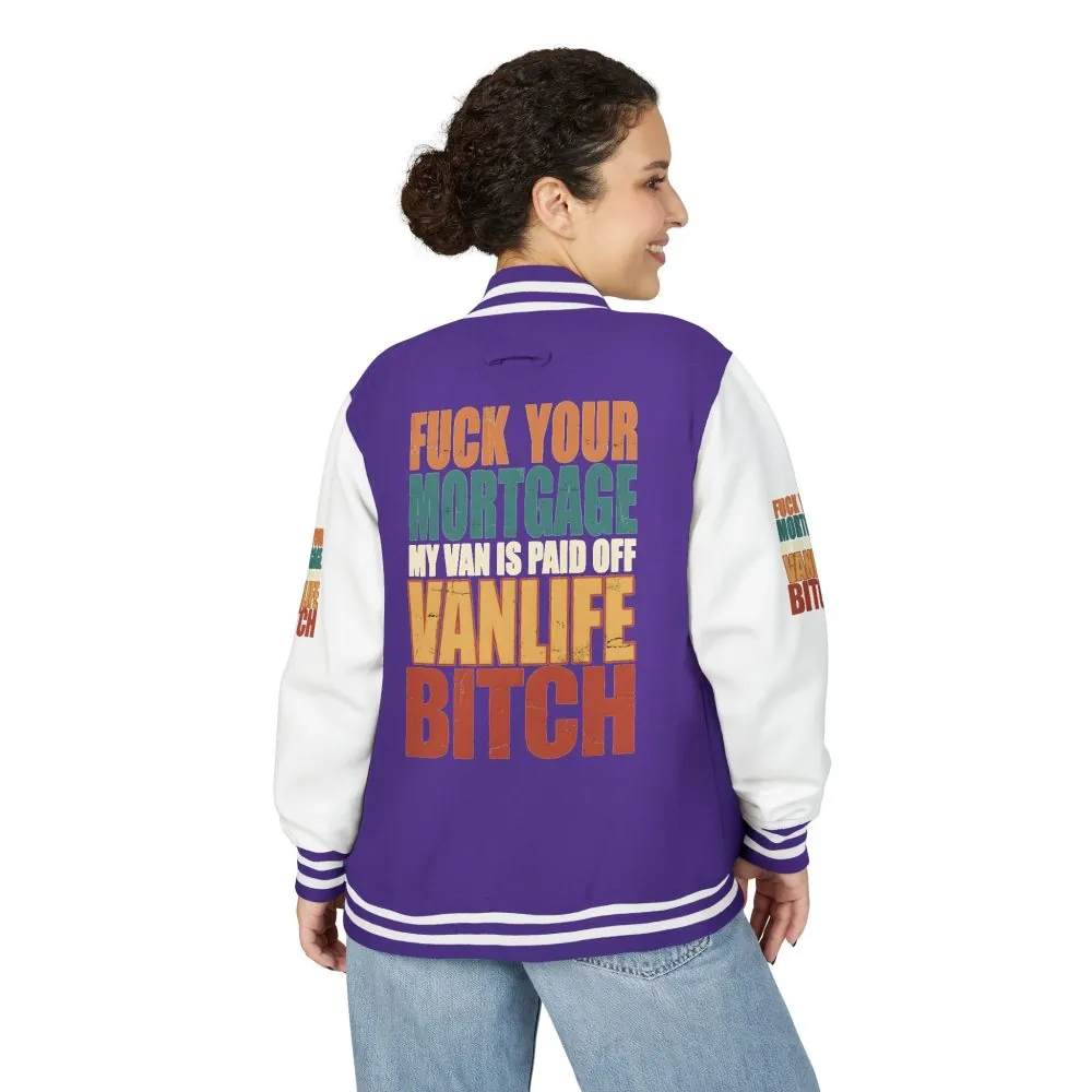 Unisex Heavyweight Letterman Jacket — "Fuck Your Mortgage" Design F**K-Line
