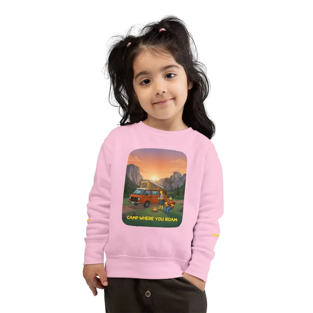1751630980588119532_2048.jpeg Toddler Sweatshirt - "Camp Where You Roam" (Design Sitcom-Line)
