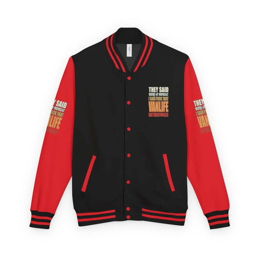17528713295244989048_2048.jpeg Unisex Heavyweight Letterman Jacket — "They Said Buy A House" Design F**K-Line