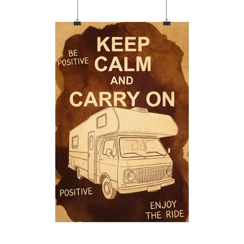 17560841634614617235_2048.jpeg "NEW" Satin Poster — "Keep Calm and Carry On" Vintage Camper Travel Wall Art