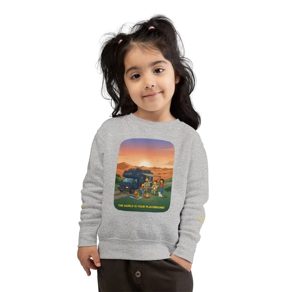 17632331361284823455_2048.jpeg Toddler Sweatshirt - "The World Is Your playground" (Design Sitcom-Line)