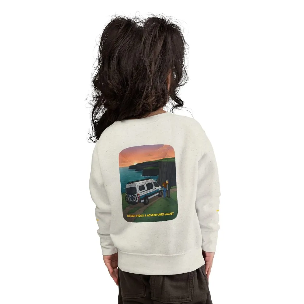 Toddler Sweatshirt - "Ocean Views-Adventures Awaits" (Design Sitcom-Line)