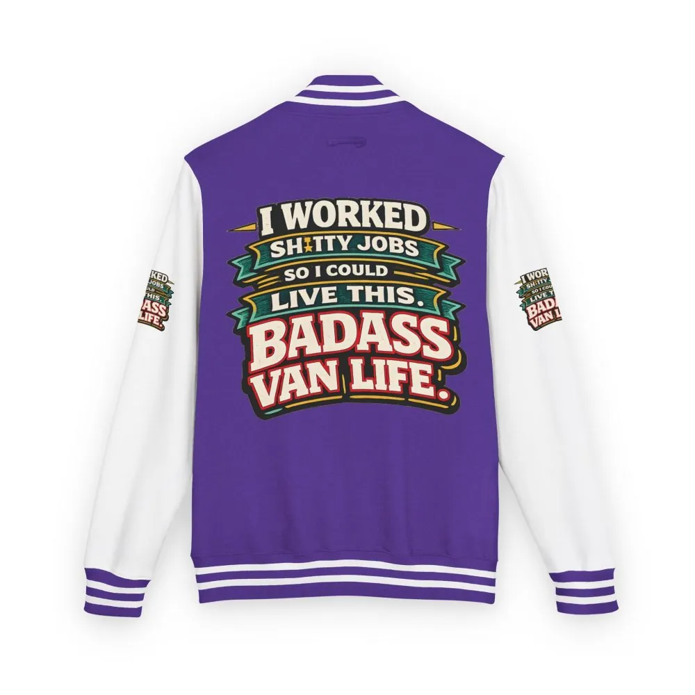 Unisex Heavyweight Letterman Jacket — "I Worked Shitty Jobs" Design F**K-Line