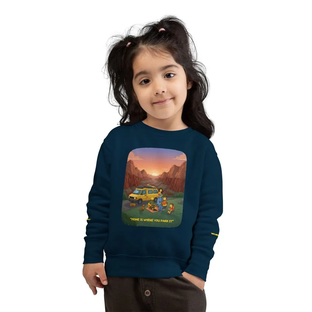 17828634431419659964_2048.jpeg Toddler Sweatshirt - "Home Is Where You Park It" (Design Sitcom-Line)