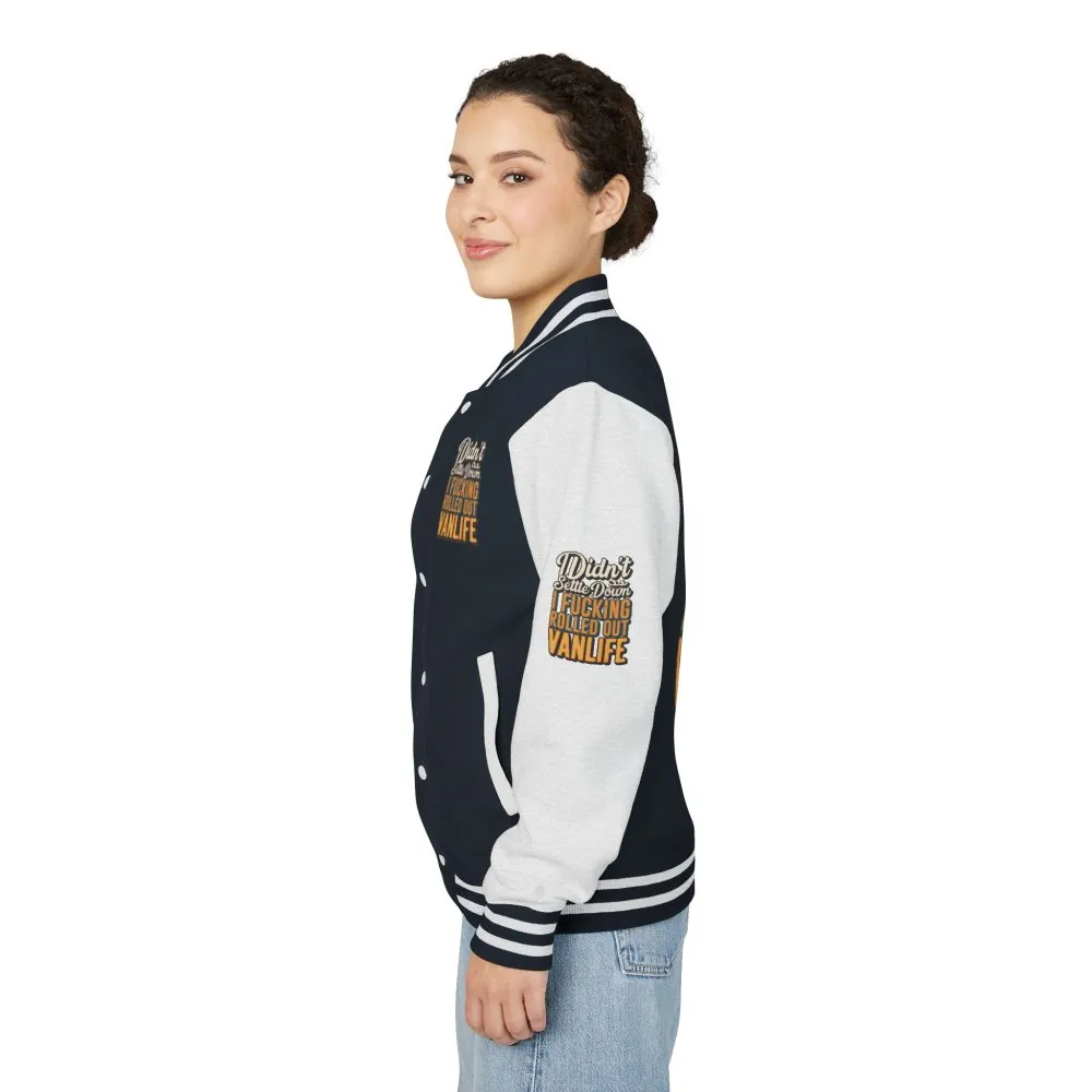 Unisex Heavyweight Letterman Jacket — "Dind´t Settle Down" Design F**K-Line