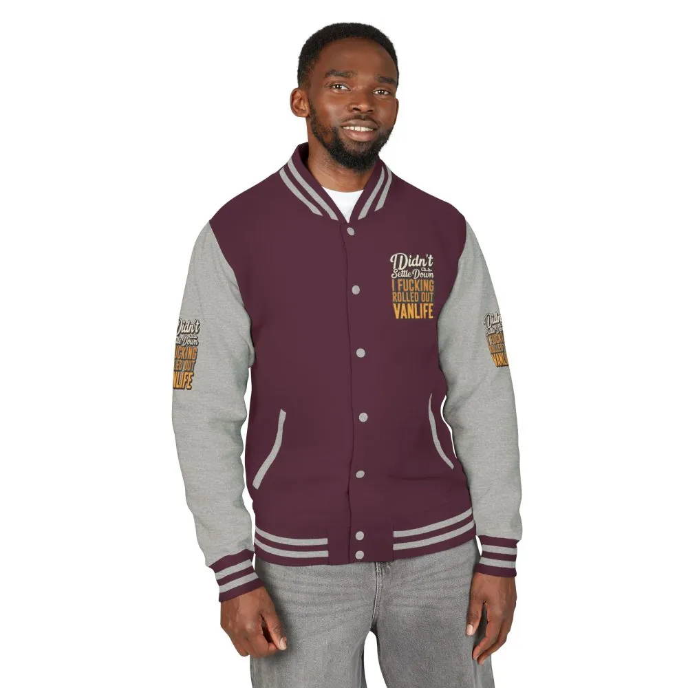 Unisex Heavyweight Letterman Jacket — "Dind´t Settle Down" Design F**K-Line
