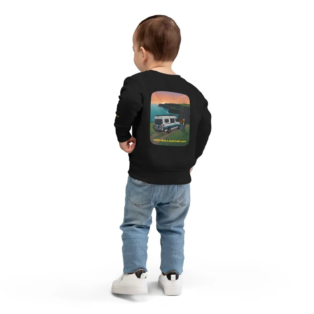Toddler Sweatshirt - "Ocean Views-Adventures Awaits" (Design Sitcom-Line)