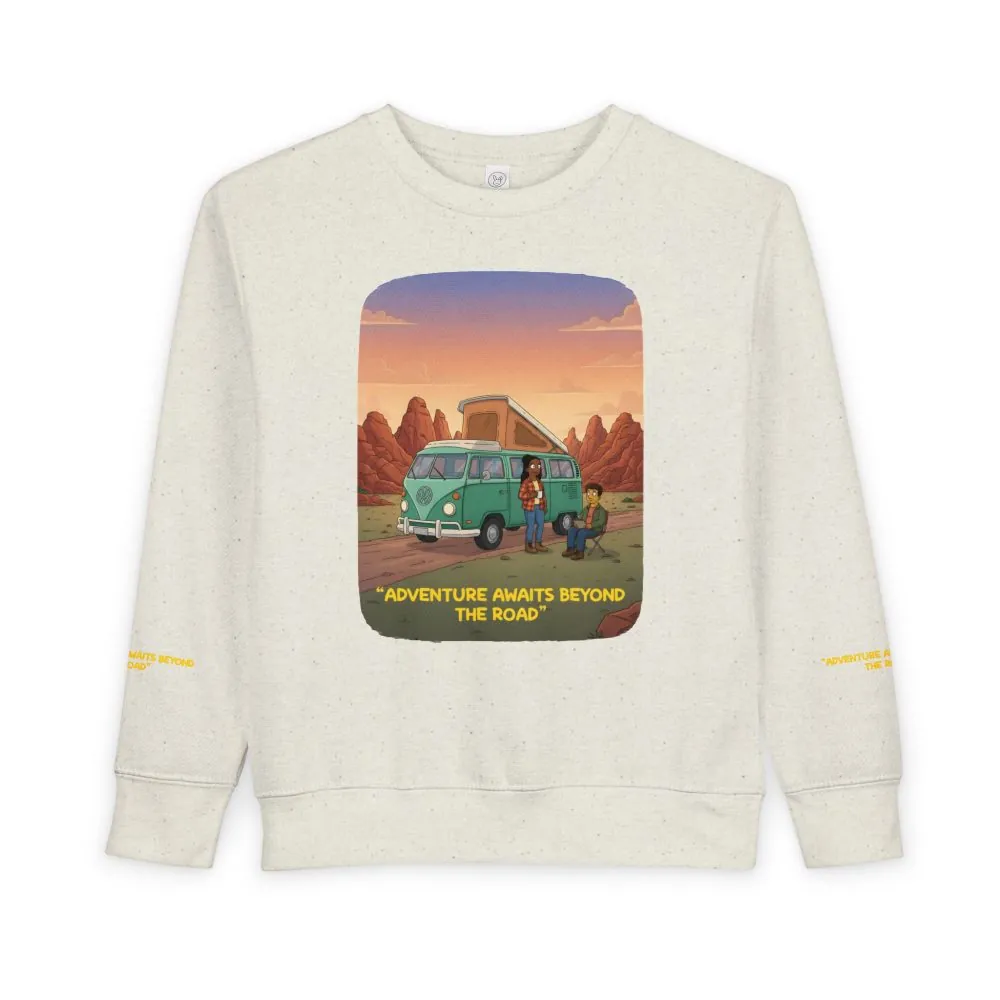 Toddler Sweatshirt - "Adventure Awaits Beyond The Road" (Design Sitcom-Line)