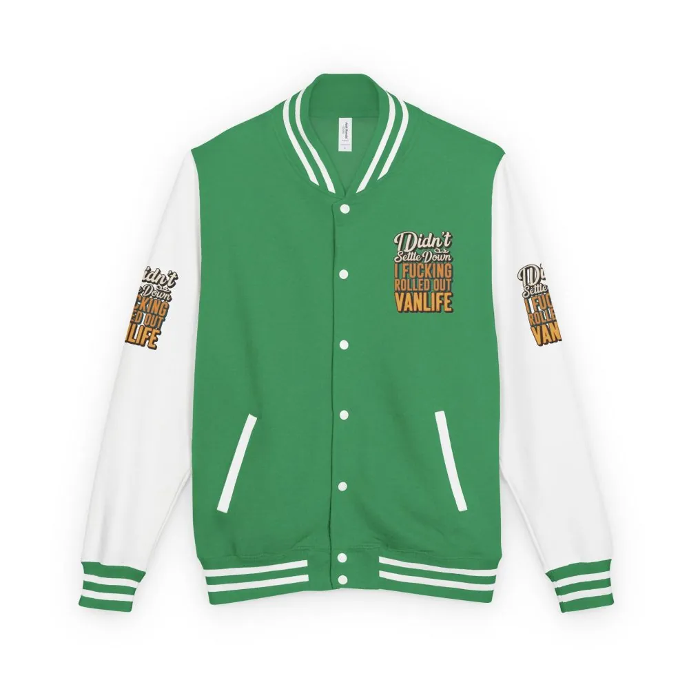 Unisex Heavyweight Letterman Jacket — "Dind´t Settle Down" Design F**K-Line