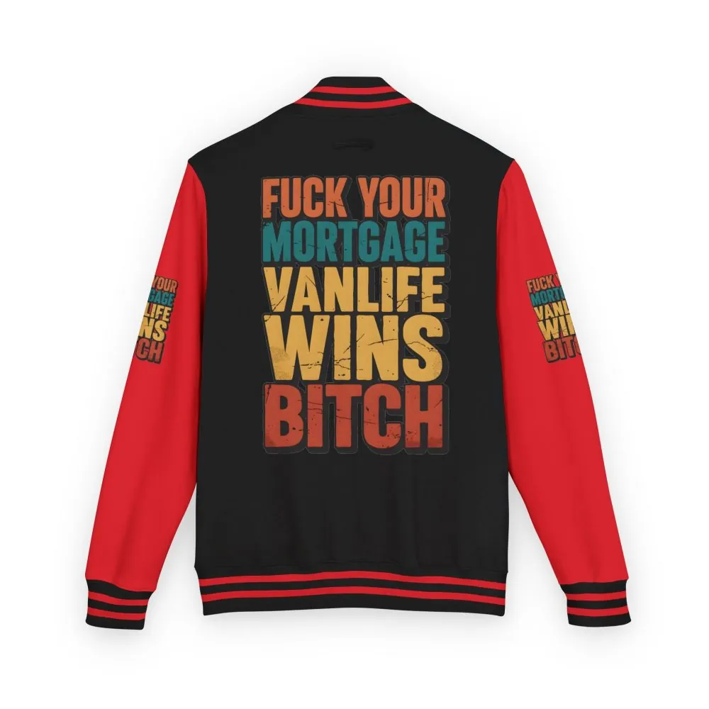 Unisex Heavyweight Letterman Jacket — "Fuck Your Mortgage" Design F**K-Line