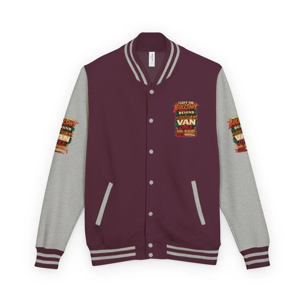 Unisex Heavyweight Letterman Jacket — "I Left The Bullshit" Design F**K-Line