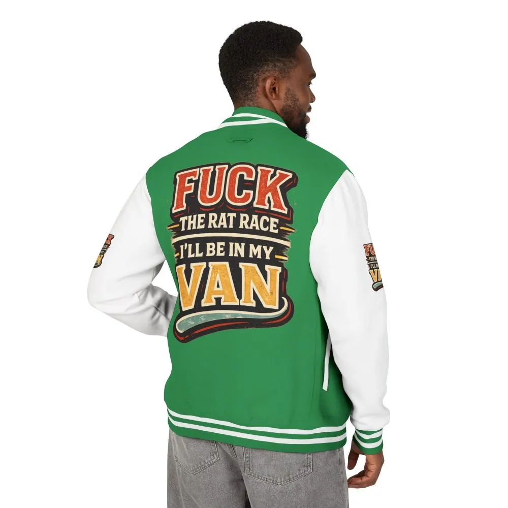 Unisex Heavyweight Letterman Jacket — "Fuck The Rat Race" Design F**K-Line