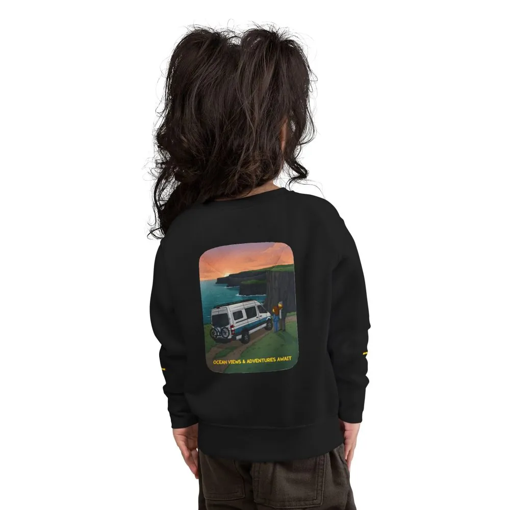 Toddler Sweatshirt - "Ocean Views-Adventures Awaits" (Design Sitcom-Line)