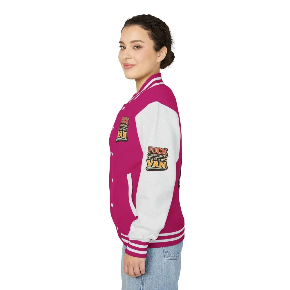 Unisex Heavyweight Letterman Jacket — "Fuck The Rat Race" Design F**K-Line