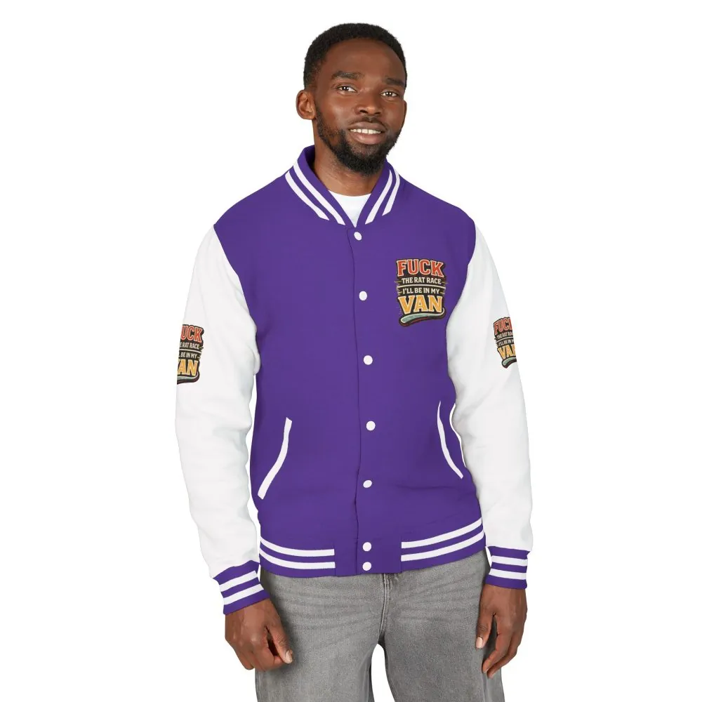 Unisex Heavyweight Letterman Jacket — "Fuck The Rat Race" Design F**K-Line