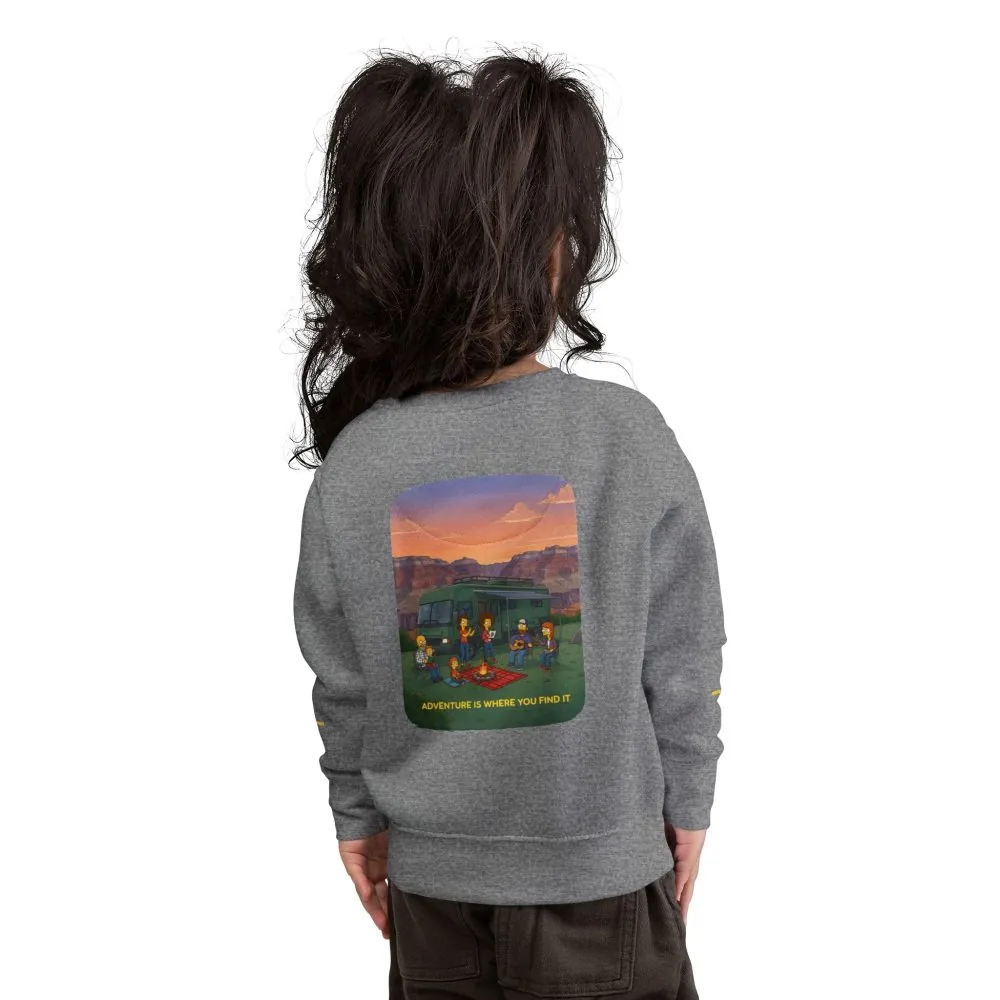 Toddler Sweatshirt - "Adventure Is Where You Find It" (Design Sitcom-Line)