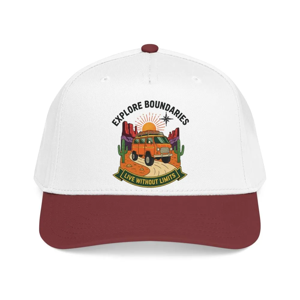Baseball Cap— "Eplore Boundaries-Live without limits" Mid Profile Baseball Hat