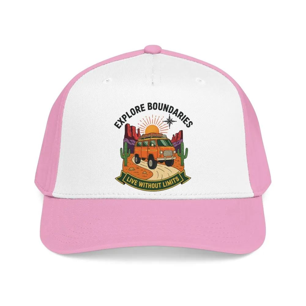 Baseball Cap— "Eplore Boundaries-Live without limits" Mid Profile Baseball Hat