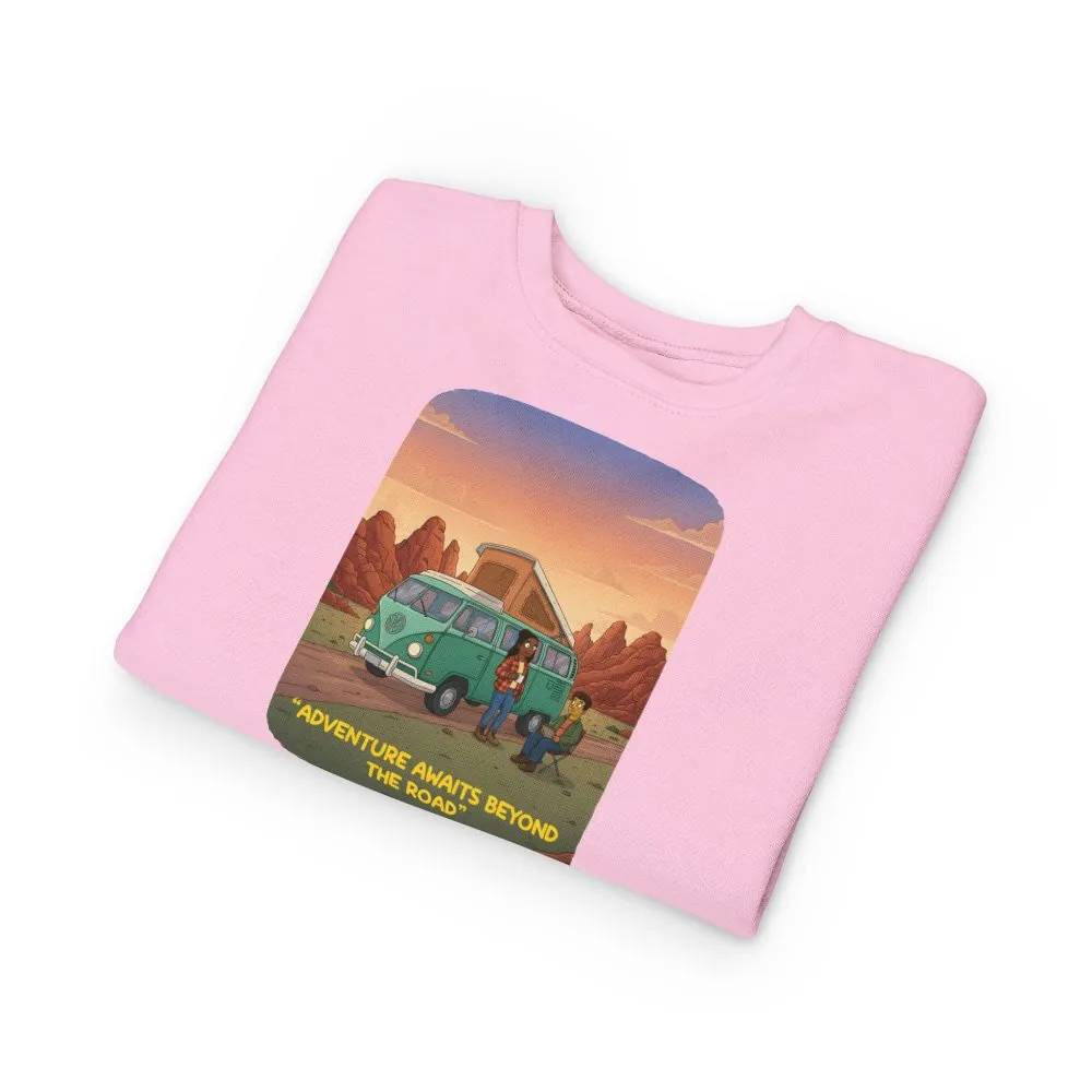 Toddler Sweatshirt - "Adventure Awaits Beyond The Road" (Design Sitcom-Line)