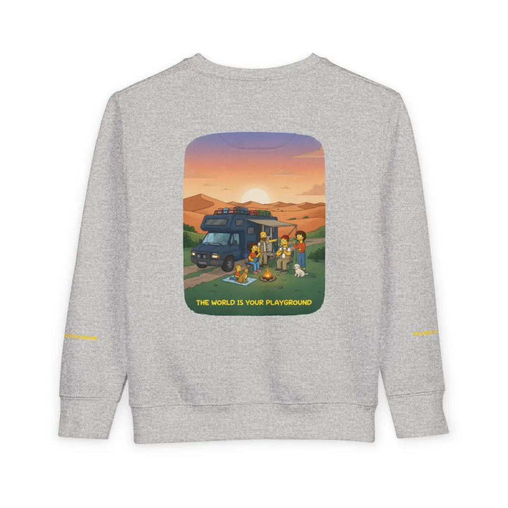 18428187072724572557_2048.jpeg Toddler Sweatshirt - "The World Is Your playground" (Design Sitcom-Line)