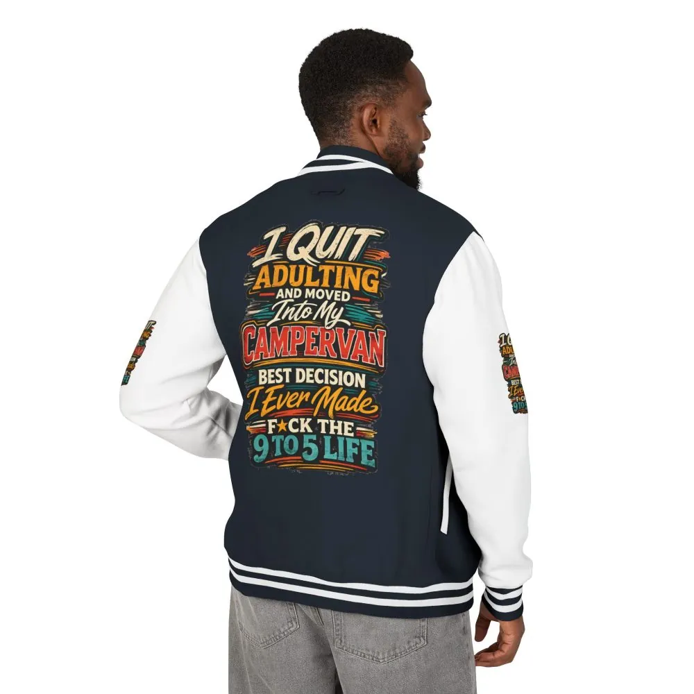 Unisex Heavyweight Letterman Jacket — "I Quit Adulting" Design F**K-Line