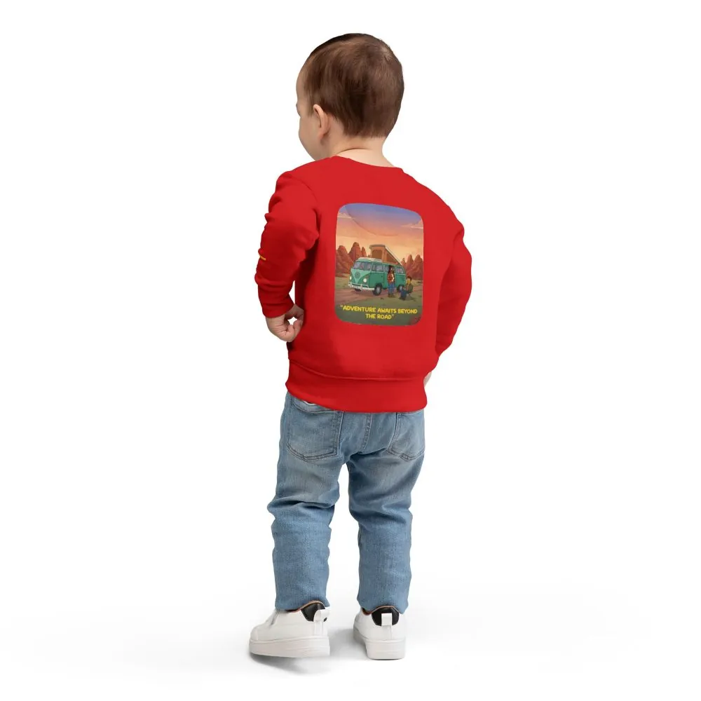 Toddler Sweatshirt - "Adventure Awaits Beyond The Road" (Design Sitcom-Line)