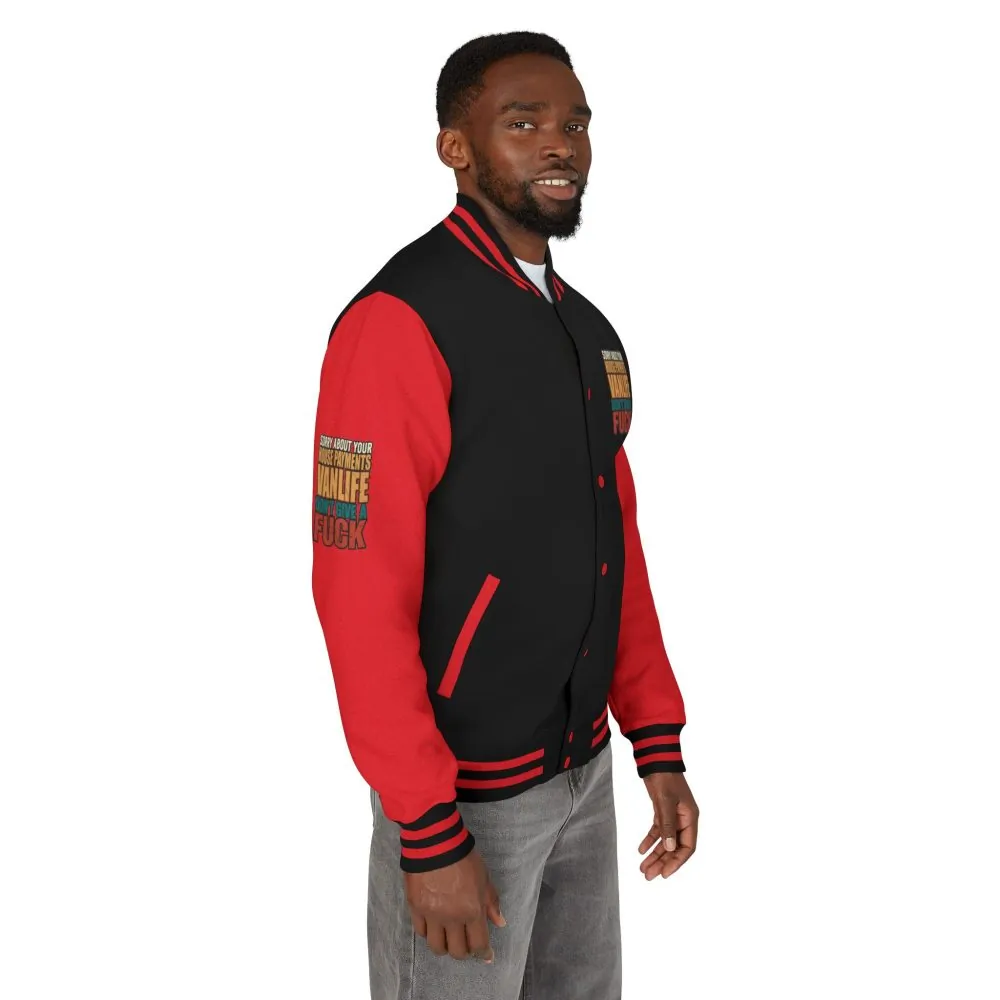 Unisex Heavyweight Letterman Jacket — "Sorry About Your House Payments" Design F**K-Line