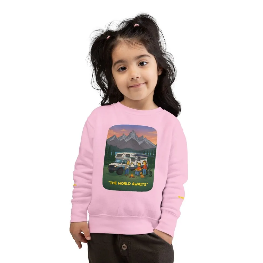 Toddler Sweatshirt - "The World Awaits" (Design Sitcom-Line)