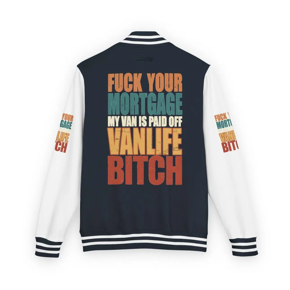 Unisex Heavyweight Letterman Jacket — "Fuck Your Mortgage" Design F**K-Line