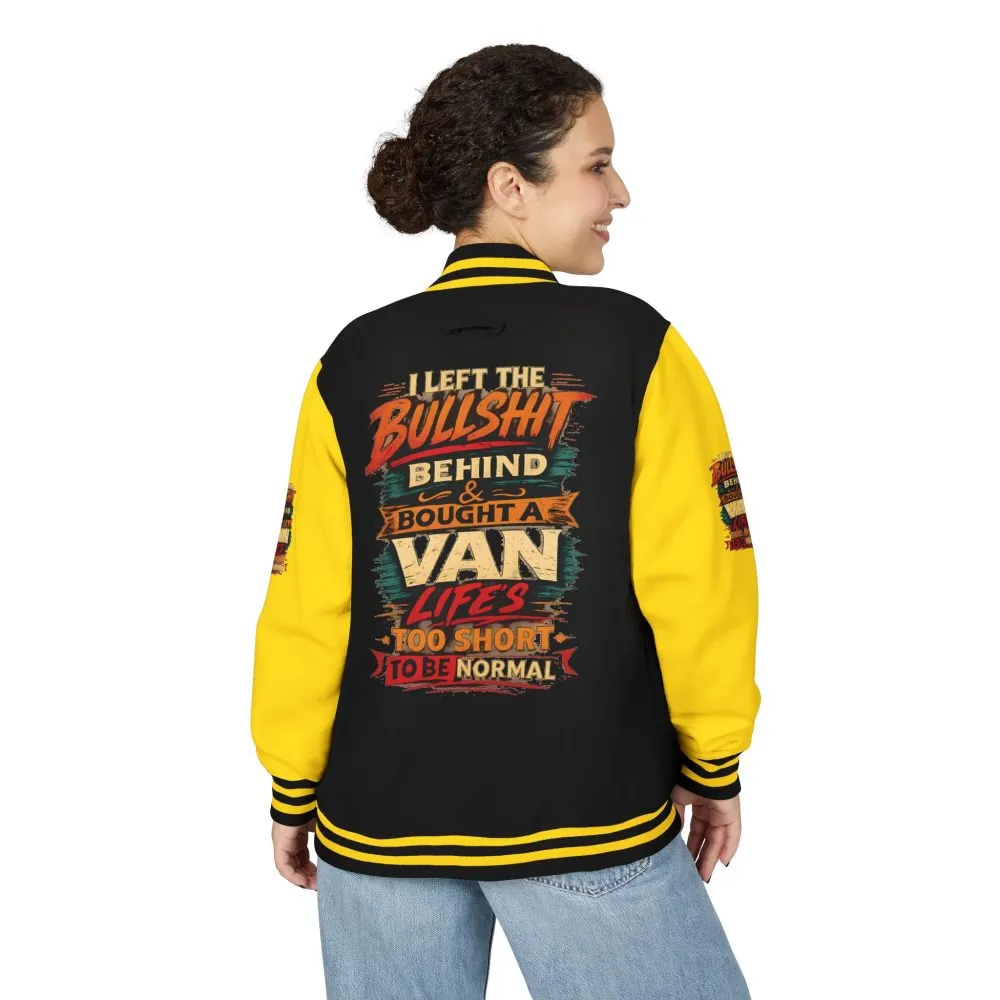 Unisex Heavyweight Letterman Jacket — "I Left The Bullshit" Design F**K-Line