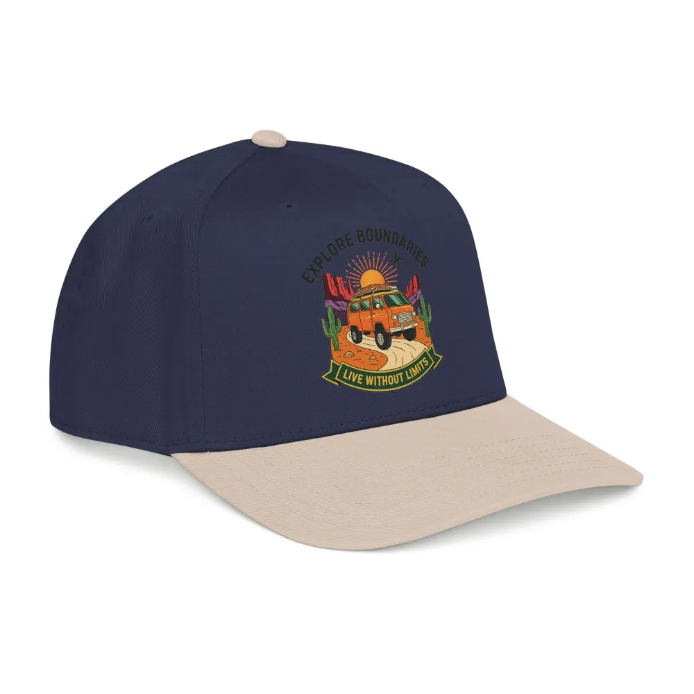 Baseball Cap— "Eplore Boundaries-Live without limits" Mid Profile Baseball Hat