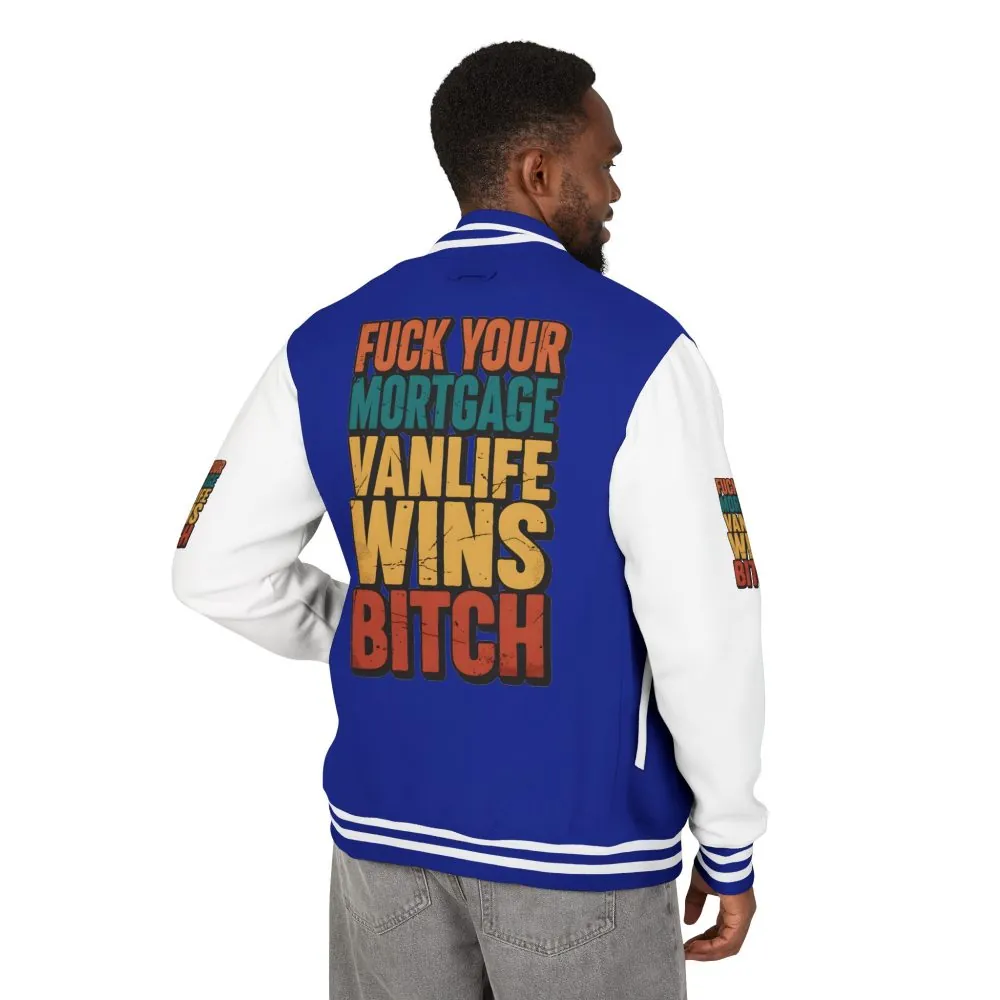Unisex Heavyweight Letterman Jacket — "Fuck Your Mortgage" Design F**K-Line