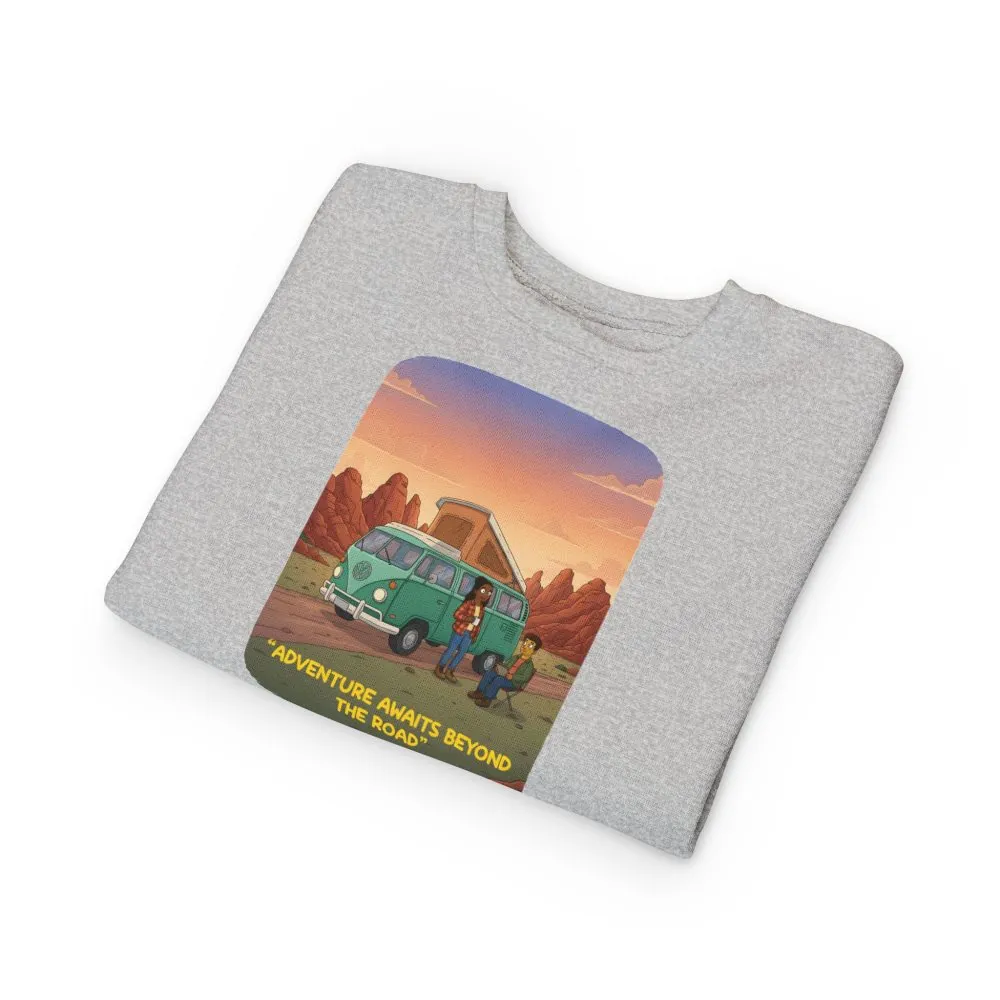 Toddler Sweatshirt - "Adventure Awaits Beyond The Road" (Design Sitcom-Line)