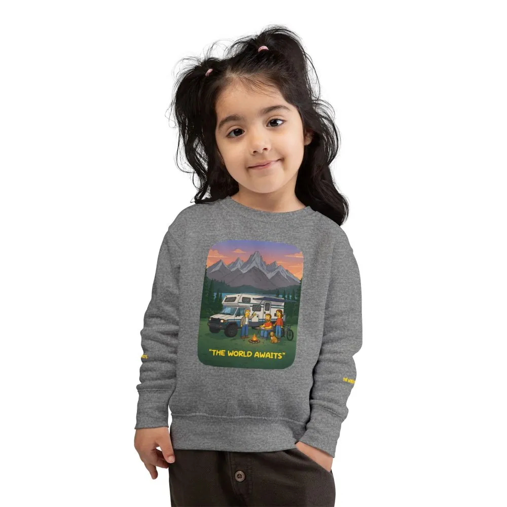 Toddler Sweatshirt - "The World Awaits" (Design Sitcom-Line)
