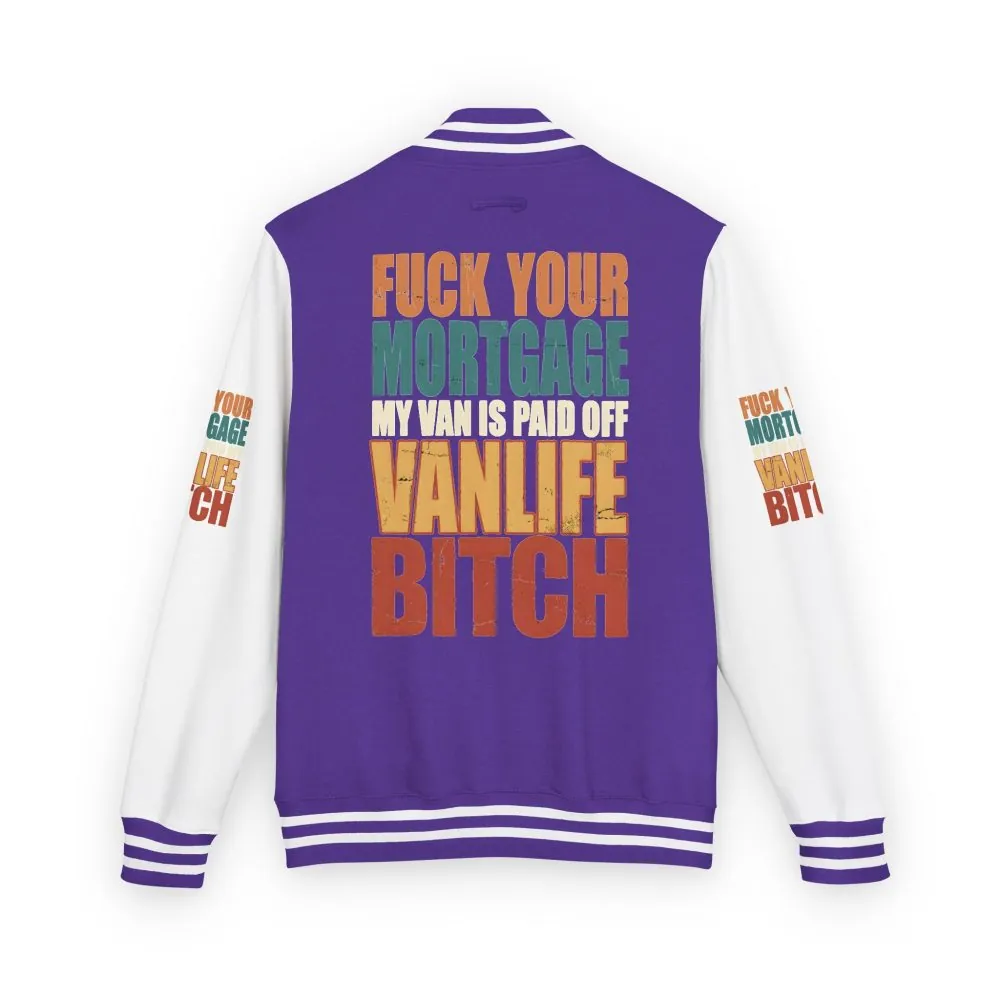 Unisex Heavyweight Letterman Jacket — "Fuck Your Mortgage" Design F**K-Line