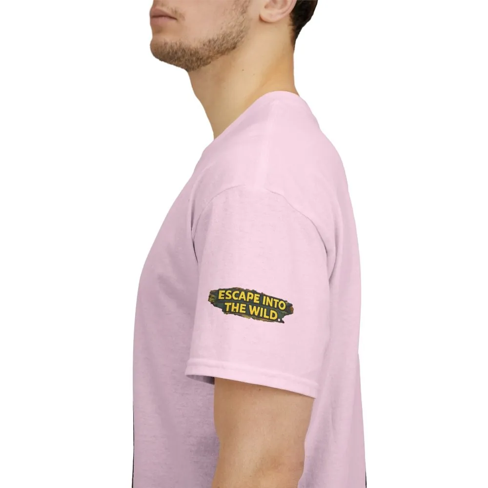 Unisex Heavy Cotton Tee — "Escape Into The Wild" Design Cubic-Line