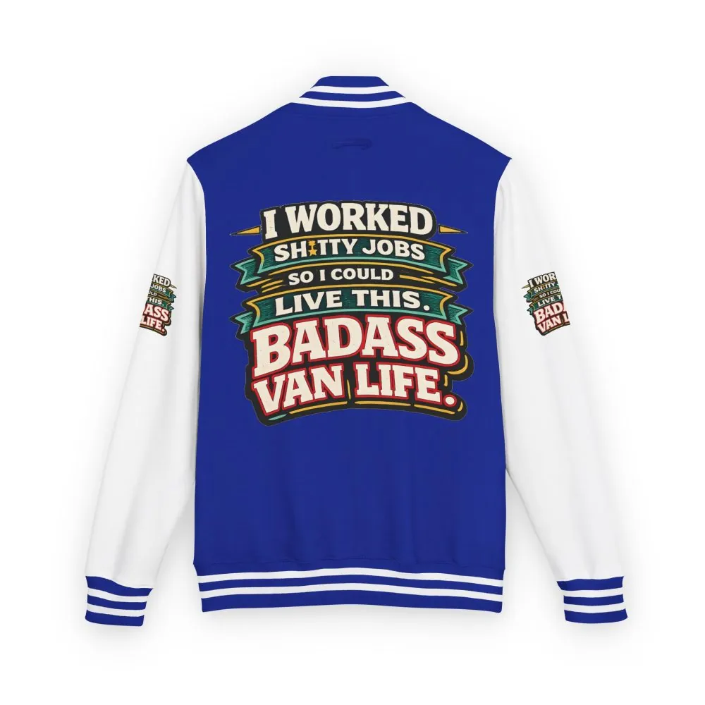 Unisex Heavyweight Letterman Jacket — "I Worked Shitty Jobs" Design F**K-Line