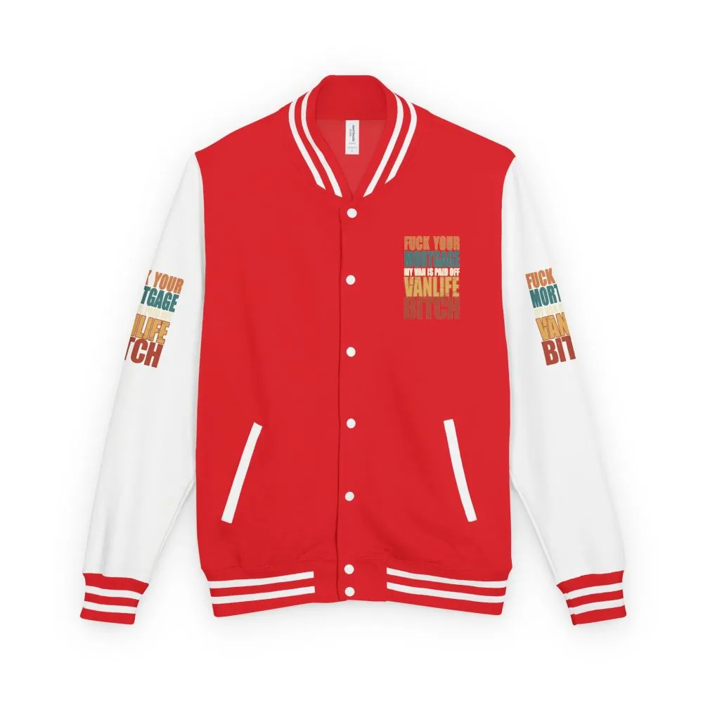 Unisex Heavyweight Letterman Jacket — "Fuck Your Mortgage" Design F**K-Line