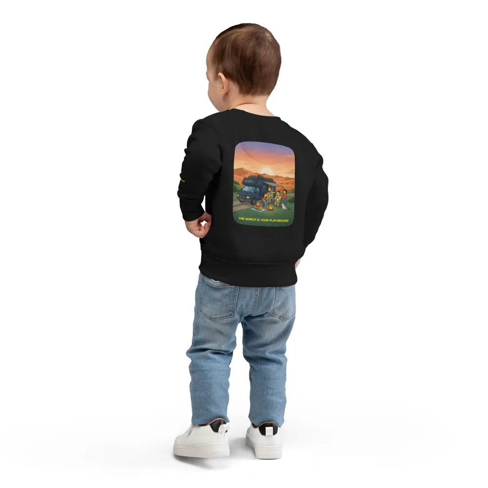 2899276888825616780_2048.jpeg Toddler Sweatshirt - "The World Is Your playground" (Design Sitcom-Line)