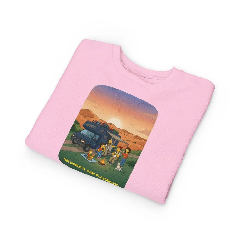 299318836615576224_2048.jpeg Toddler Sweatshirt - "The World Is Your playground" (Design Sitcom-Line)