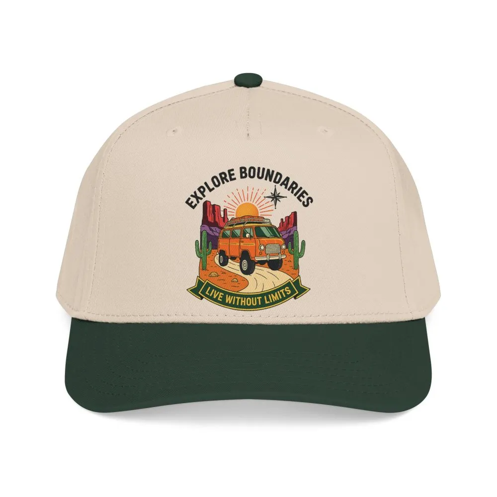 Baseball Cap— "Eplore Boundaries-Live without limits" Mid Profile Baseball Hat