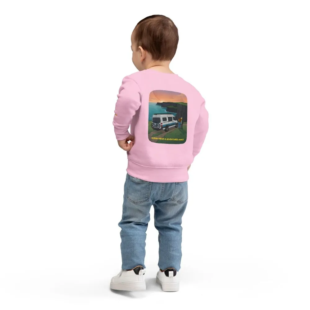 Toddler Sweatshirt - "Ocean Views-Adventures Awaits" (Design Sitcom-Line)