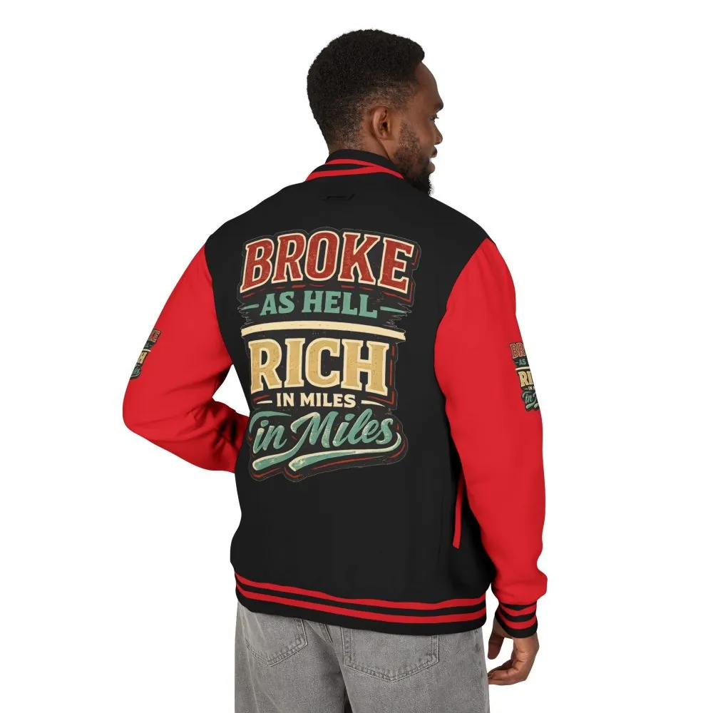Unisex Heavyweight Letterman Jacket — "Broke As Hell" Design F**K-Line