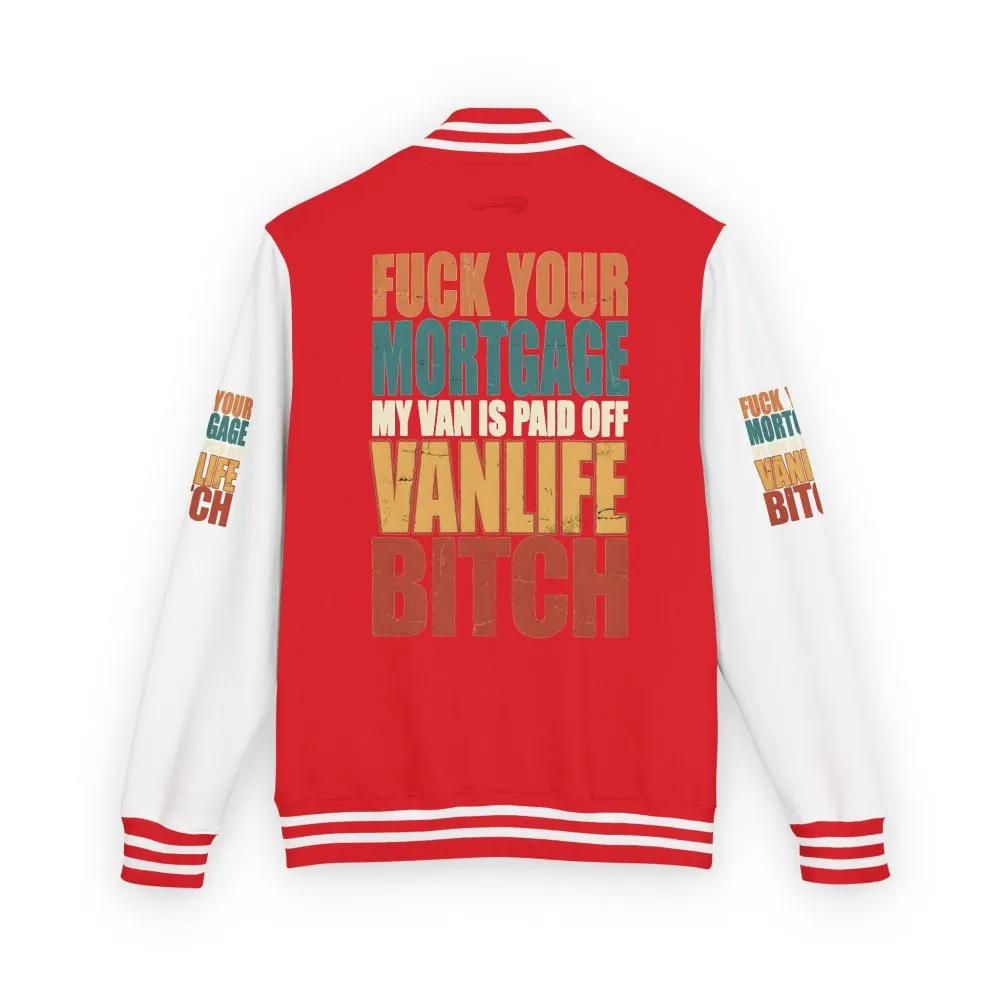 Unisex Heavyweight Letterman Jacket — "Fuck Your Mortgage" Design F**K-Line