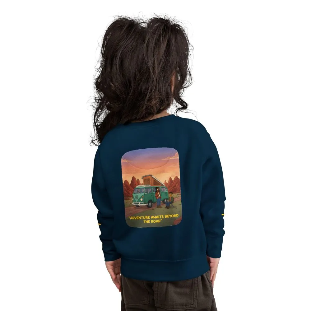 Toddler Sweatshirt - "Adventure Awaits Beyond The Road" (Design Sitcom-Line)