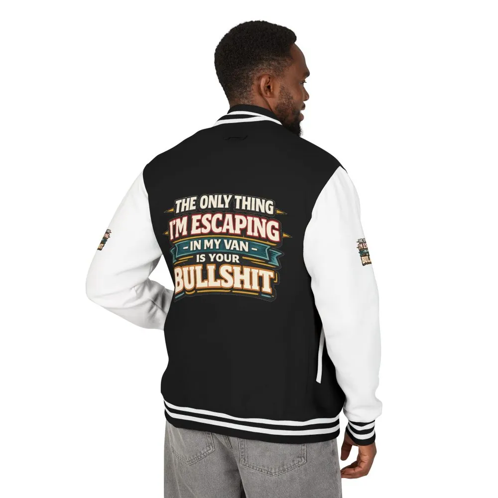 Unisex Heavyweight Letterman Jacket — "The Only Thing I´m Escaping" Design F**K-Line