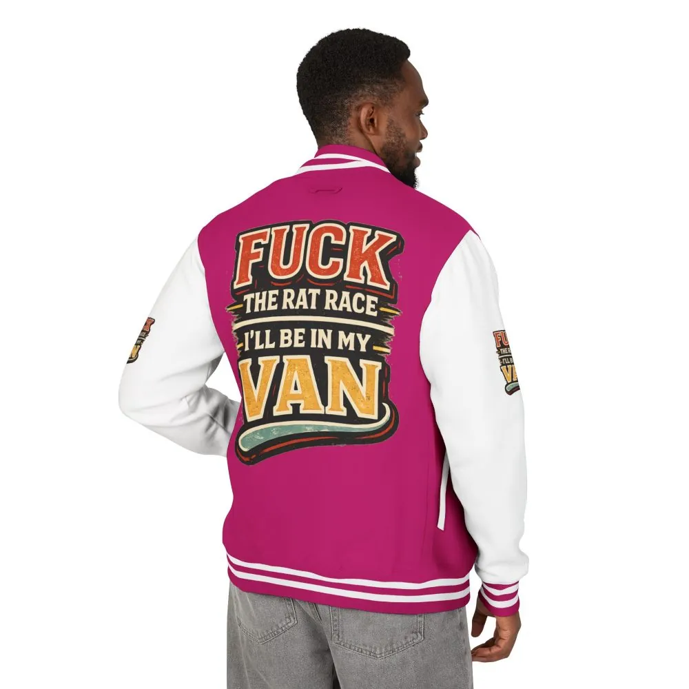 Unisex Heavyweight Letterman Jacket — "Fuck The Rat Race" Design F**K-Line